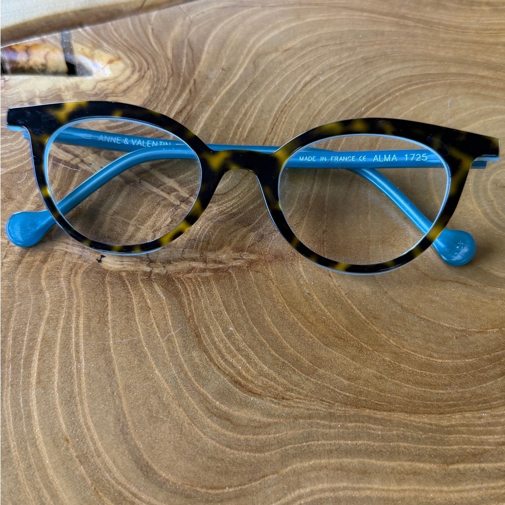 Anne & Valentin ALMA 1725 Eyeglasses Frames Tortoise & Blue Made in France